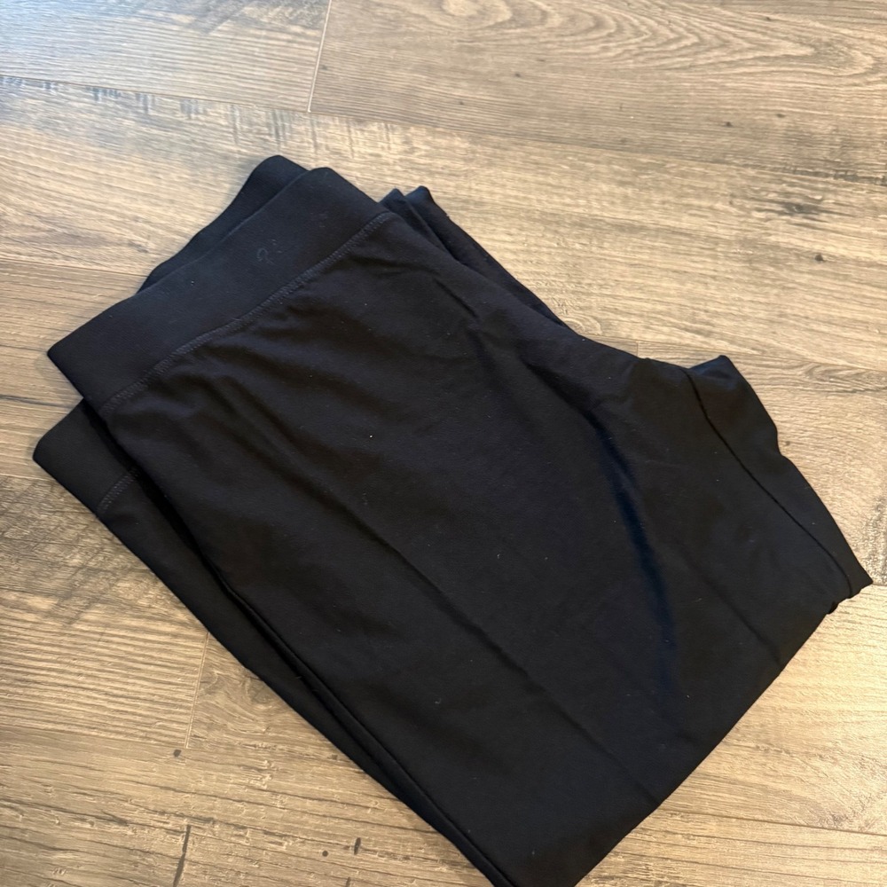Eileen Fisher Washable Stretch Crepe Slim Pant w/ Yoke Black Size Large